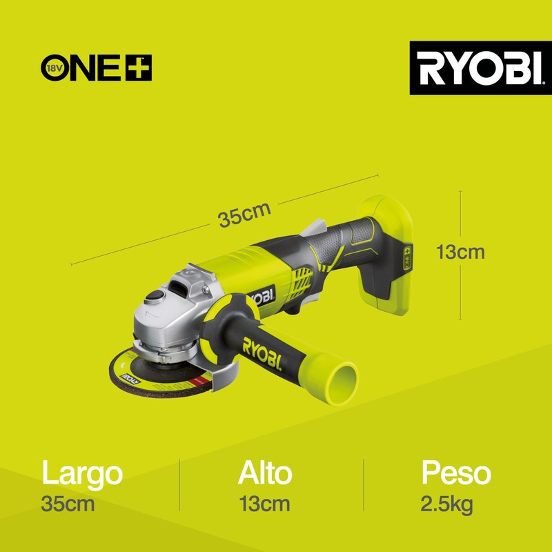 Ryobi 5133001903 R18AG-0 One+ Cordless Angle Grinder Angled