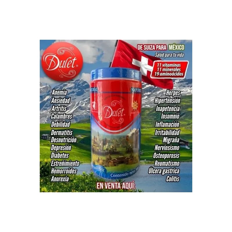 Dulet - 3 Pack Lactosuero Suizo Natural 500gr, 100% Original