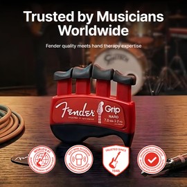 Fender Drip Hand and Finger Exerciser (Hard - 7 lbs / 3.2 kg) – The best ergonomic finger strengthener to improve the performance of all string instruments (guitar, bass, violin, etc.)