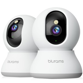 Set of 2, Full Color Night Vision, 3 Megapixels, Pet Camera, Surveillance Camera, Security Camera, Indoor, Home Camera, Blurams, Automatic Tracking, Human Body/Sound/Motion Detection, PTZ Oscillation