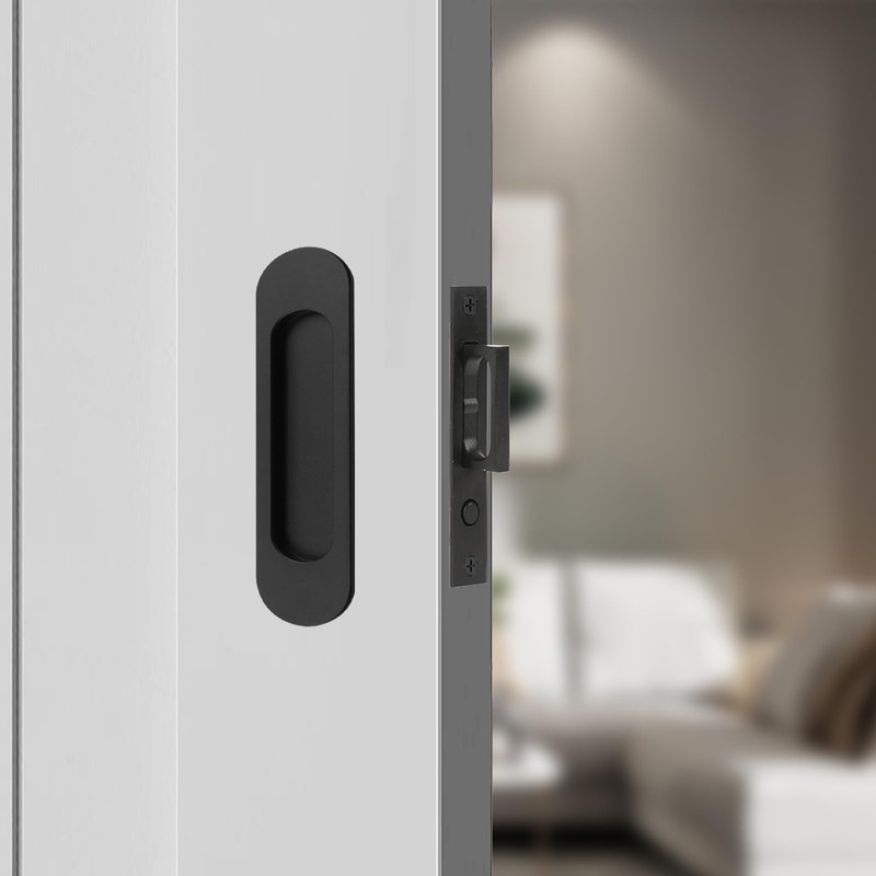 Fihatokus Sliding Pocket Door Handles with Edge Pull,6 inch Oval