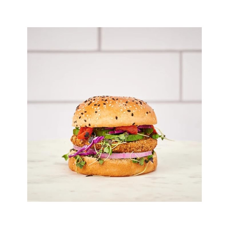 Bakerly, The Brioche Pre-Sliced Burger Buns With Tuxedo Sesame Seeds,