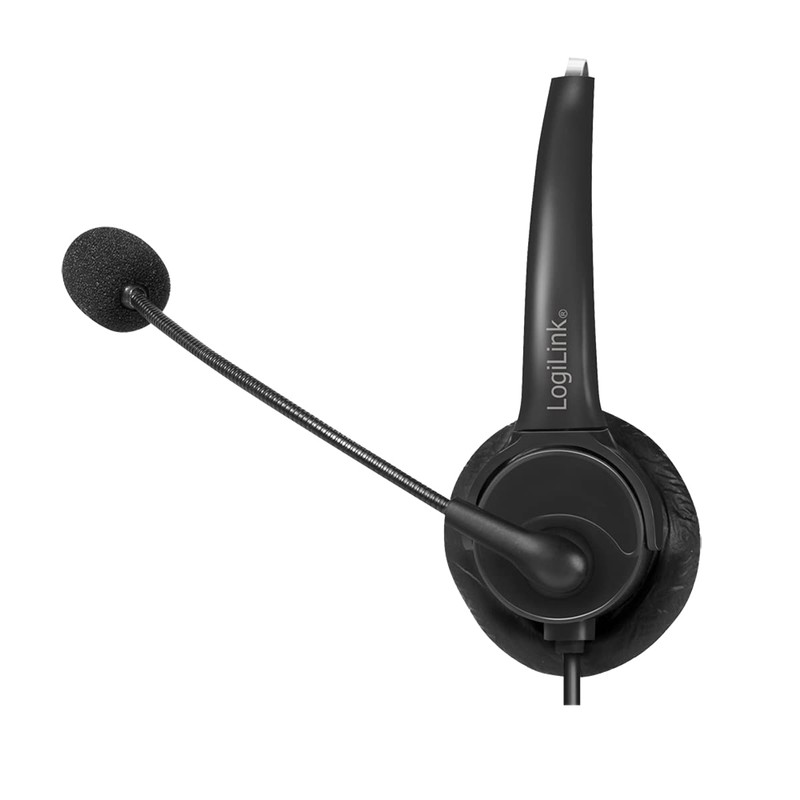 LogiLink HS0056 - Mono Headset, 1x USB-A Male, Microphone, Medium