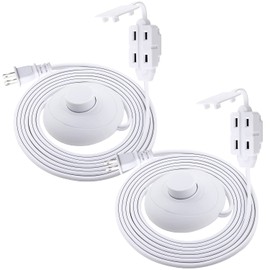 K KASONIC - Extension Cord with On/Off Switch, 9 Feet 3 Outlets Power Cord with Safety Outlet Cover, Indoor Use with Lamps, Holiday Christmas Tree Lights, ETL Listed - 2 Pack