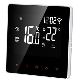 Thermostat, Wi-Fi Smart Thermostat Digital Temperature Controller APP Control LCD Display Touch Screen Week Programmable Electric Floor Heating Thermostat for Home School Office Hotel 16A WhiteWi-Fi