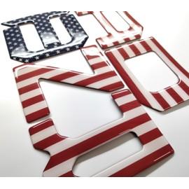 AFX 3D US Flags Raised Domed Poly Coated Tailgate Letters Compatible with 2022-2025 Tundra Model, USA Made, Plastic with Polyurethane Coating, Red, White, Blue, Truck Tailgate