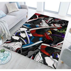 Sneakers Area Rug Basketball Shoes Carpet Sneaker Collection Printed Rug Modern Cool Poplur Sport Shoes Art Rug for Indoor Outdoor Home Decor Floor Mat 5' x 7'