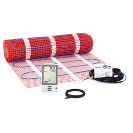 20 sqft Mat Kit, Electric Tile Floor Heating System with GFCI Programmable Thermostat and Floor Sensor, 120V