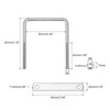 sourcing map Square U-Bolts, 2 Sets 62mm(2.44") Inner Width 80mm