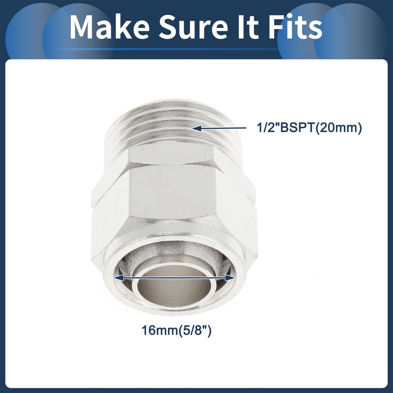 INFINAUTO Push to Connect Air Fittings 5/8" Male Thread Air