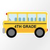 CafePress 4TH Grade School Bus Medium Die Cut Sticker, 5.75"
