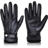 BISON DENIM Men's Genuine Leather Gloves Warm Wool Lining Leather