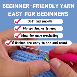 VIVIDOX 2 Pack Dolphin Crochet Kit for Beginners Adults Kids with Easy Yarn 4.3in Tall Animal Crocheting Starter Set with Step-by-Step Video Tutorials, DIY Knitting Kit with Complete Tools (Blue+Pink)