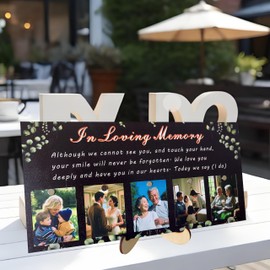 Love Memory Wedding Logo, Wedding Welcome Board with 5 magnetic wooden wedding decorations, wooden commemorative painting hanging board decoration, memory table logo to commemorate the soul