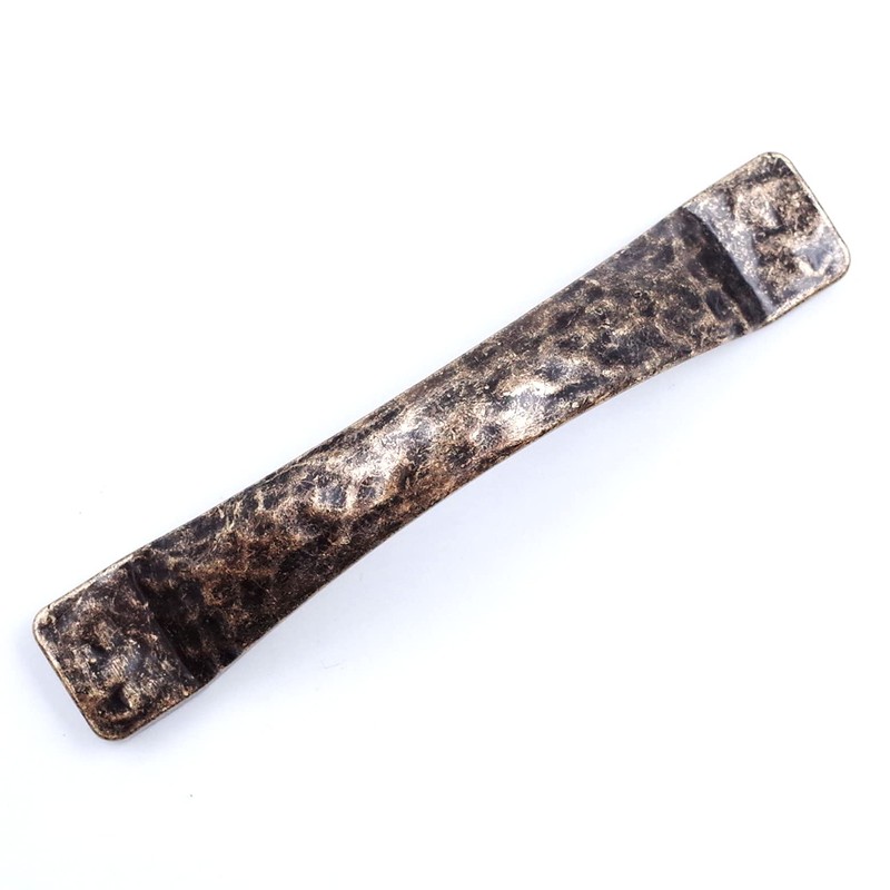 Jetland Arched Hammered Cabinet Pulls - 6-Pack, Antique Brass, 3"