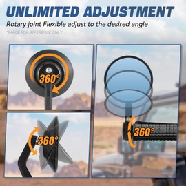 Auto Dynasty Round Cafe Racer Style Black CNC Motocycle Bar End Side Mirror Rear View Anti-Glare Rotary Adjustment Universal for Honda, Scooter, Suzuki, Yamaha, Kawasaki, Victory Harley Ducati & More