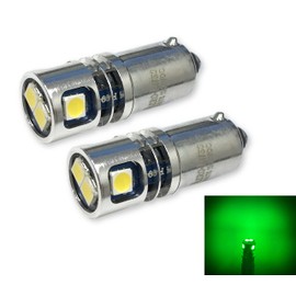 Aero-Lites.com High Output 12/28VDC BA9S T3-1/4 Miniature Bayonet Base LED Replacement Bulb | Replaces Bulbs 12V: 1414 1416 1813 1816 1895 | 28V: 313 1495 1819 1820 1864 757 (2-Pack; Green)