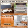 39IN Long Wooden Step Stool for Elderly, Half Wooden Riser