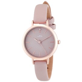 Fieldwork ASS162-3 Women's NF Ashley Analog Wrist Watch, Nickel-Free, Pink Gold, Leather Strap, Pink, Pink, Casual Elegant