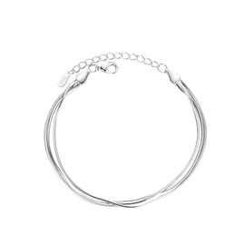 Seleneva 925 Sterling Silver Heart Bracelet Silver Charm Bracelets for Women Girls Snake Chain Friends Sister Daughter Young Girl Jewellery (snake)