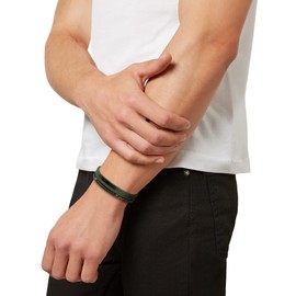 Breil BRACELET-B MIX-1 Collection Leather and Steel Bracelet for Men, Stainless Steel Leather, No Gemstone