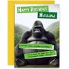 Funny Husband Birthday Card - Grumpy Gorilla Design for Him