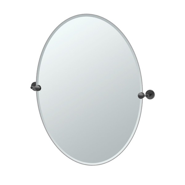 Gatco 4249MXLG Latitude II Large Oval Mirror Matte Black, 32