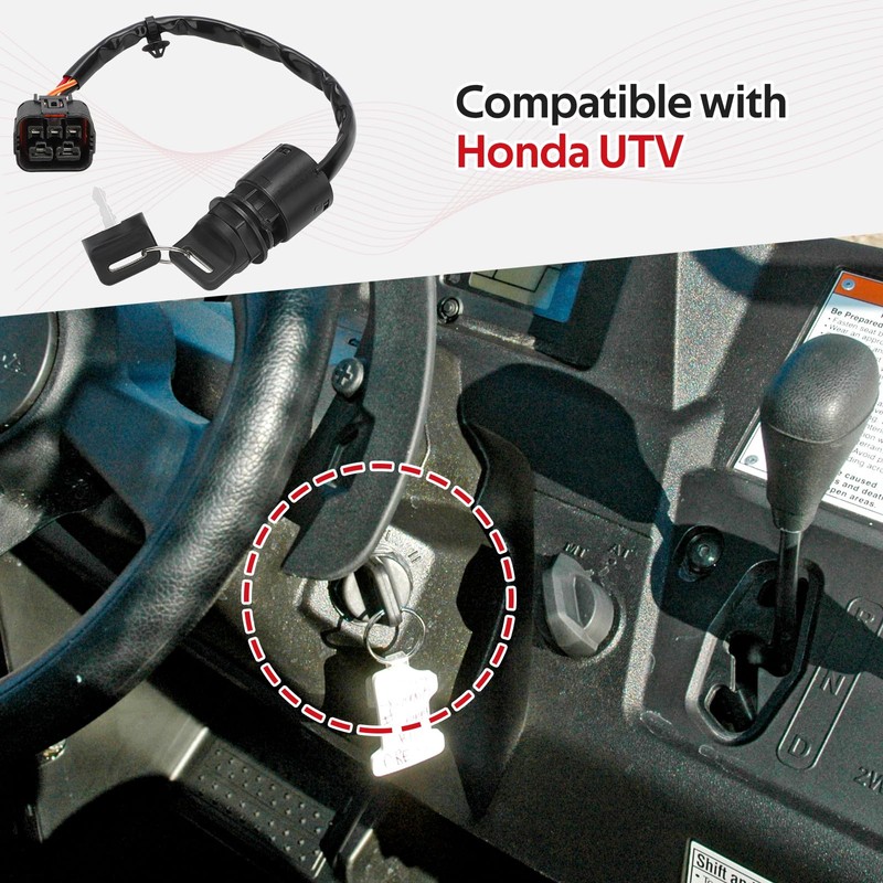 Compatible with Honda Pioneer 700 SXS700 Ignition Key Switch 35100-HL3-A01