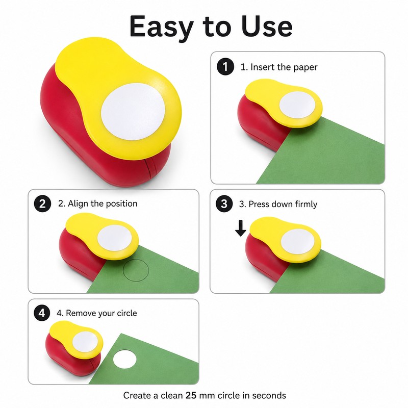 1 Inch Circle Paper Punch for Crafts – Manual 25
