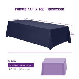 Gee Di Moda Rectangle Tablecloth - 90 x 132 Inch Charcoal Table Cloth for 6 Foot Table with Floor-Length Drop - Heavy Duty Washable Fabric - 6 Ft Buffet Table, Holiday Party, Wedding & Baby Shower