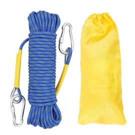 Gangying Climbing Rope 8 mm Outdoor Rope 40 m Static Climbing Rope Outdoor Rope Fire Rescue Parachute Rope Braid Nylon Rope with 2 Steel Hooks for Hiking Outdoor Mountaineering Sports Camping