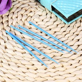 4 colores 100PCS / bolsa pinceles aplicadores micro desechables, pinceles de extensión de pestañas desechables para pinceles de maquillaje, pincel de limpieza de pegamento de pestañas(azul)