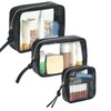 lllyan 3-Pcs Clear Waterproof Makeup Bag Set - Large, Medium