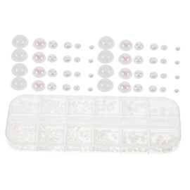 Baluue Flatback Half Round Plastic Pearls Nail Art Charms for DIY Manicure Box of Small Artificial Pearls for Parties Weddings and Daily Nail Designs