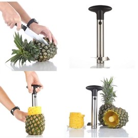 Pineapple Corer and Slicer Cutter Stainless Steel Tool for Easy Removal Black