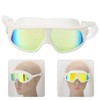 Adult Large Frame Waterproof Antifog Swimming Goggles Electroplate Plain Glass