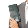 Rinle Men's Long Wallet, Genuine Leather, Bifold Wallet, Thin YKK
