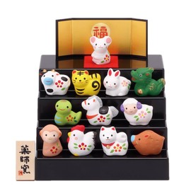 Yakushiken 2025 Chinese Zodiac Year of the Imperial Snake Brocade Lucky Chinese Zodiac Tiered Decoration