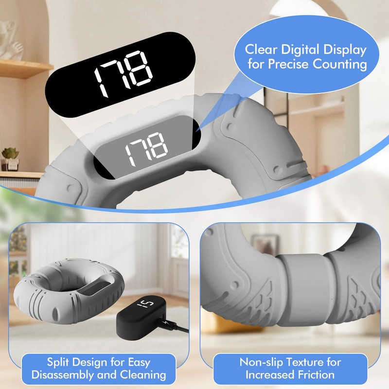 Upgraded Hand Grip Strength Tester Trainer, Rechargeable Digital Hand Dynamometer