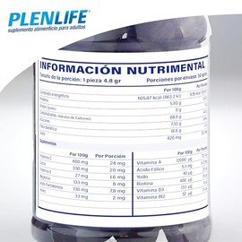 PLENLIFE - Multivitamnico en Gomitas - Suplemento sin Azcar Sabor Mora Azul - Frasco con 50 Gomitas  240 Gramos                                       