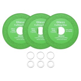 sourcing map 3 Pack Glass Cutting Disc 4 Inch for rotary tool Diamond Cutting Disc Ultra-Thin Saw Blade Wheel with 7/8" Arbor for Cutting Grinding Jade Crystal Tile Ceramic