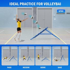 Winthai Volleyball Rebounder Net, Soccer Baseball Rebound Pitchback Net, 4x4ft Adjustable Target Practice Nets, Easy Setup Softball Bounce Back Trainer Equipment, Improve Sport Training Skills for Backyard Football Accessories Kit popper Sportsball
