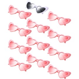 Flutesan 12 Pair Wedding Heart Shaped Sunglasses Bachelorette Vintage Cat Summer(Multi Colors)