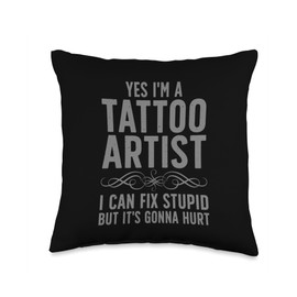Funny Tattoo Artist Art For Men Women Tattooer Tattoo Artist Throw Pillow