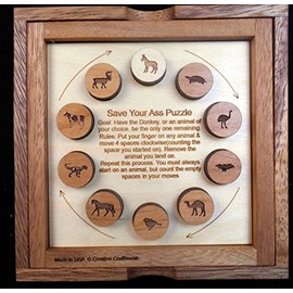 Save Your Ass Brain Teaser Puzzle – Can You Have The Donkey Be The Last Remaining Animal?