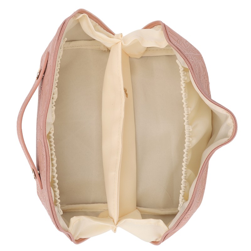 Make Up Cosmetic Bag PU Leather 180 Degree Opening Large