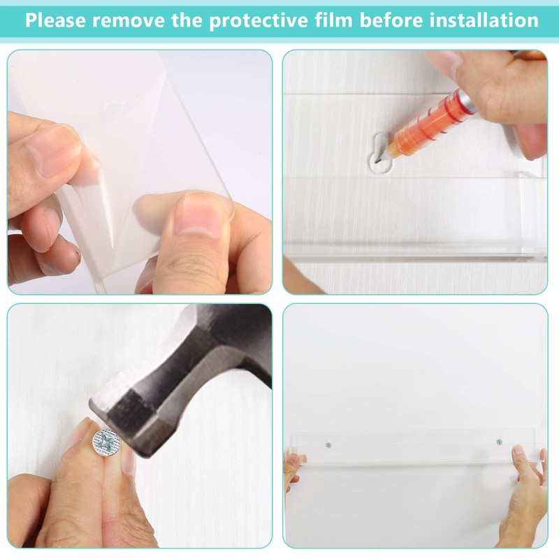 BTremary Acrylic Shelves Nail Polish Wall Mounted Holder Paint Organizer