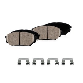 Callahan Brake Parts CPK11677 FRONT Performance Grade Quiet Low Dust [4] Ceramic Brake Pads + Dual Layer Rubber Shims + Hardware