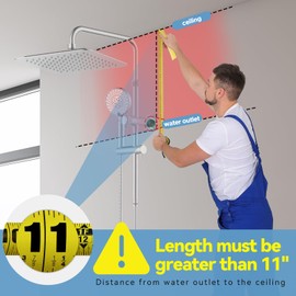 MakeFit All Metal Rainfall Shower Heads with Handheld Combo - 10 Inch High Pressure Rain Shower Head, 9 Modes Handheld Shower Head with Height Adjustable Shower Extension Arm and Slide Bar - Chrome