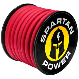 Spartan Power Welding Lead & Car Battery Cable - DIY Bulk Automotive Grade Copper Wire - 600 Volt, 4/0 AWG, 5 Foot, Red